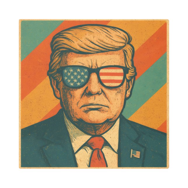 Retro Trump メタルプリント (正面)