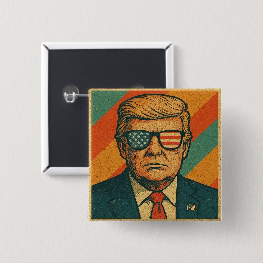 Retro Trump Pin 缶バッジ (正面&裏面)