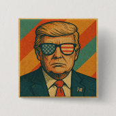 Retro Trump Pin 缶バッジ (正面)