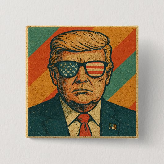 Retro Trump Pin 缶バッジ (正面)
