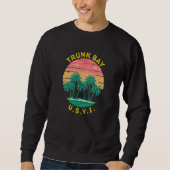 Retro Trunk Bay Vacation Souvenir Palm Tree スウェットシャツ (正面)