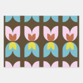 Retro Tulip Fall Colors ラッピングペーパーシート (正面2)