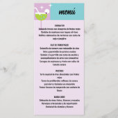 Retro Turquesa y Morado Estampado Geométrico Boda メニュー (正面)