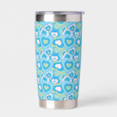 Retro Turquoise Heart Tumbler 保温保冷タンブラー (左面)
