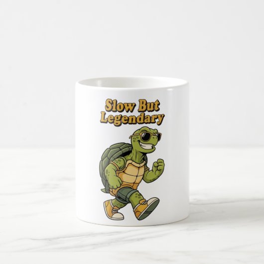 Retro Turtle Legendary Calm White Mug コーヒーマグカップ (中央)