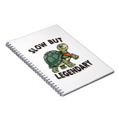 Retro Turtle Legendary Quote Lined Notebook ノートブック (右側)