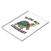 Retro Turtle Legendary Quote Lined Notebook ノートブック (左側)