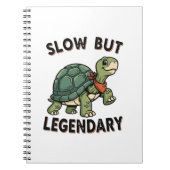 Retro Turtle Legendary Quote Lined Notebook ノートブック (正面)
