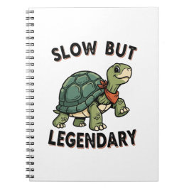 Retro Turtle Legendary Quote Lined Notebook ノートブック
