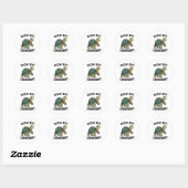 Retro Turtle Legendary Quote Vinyl Sticker ラウンドシール (シート)