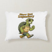 Retro Turtle Slow But Legendary Rectangular Pillow アクセントクッション (正面)