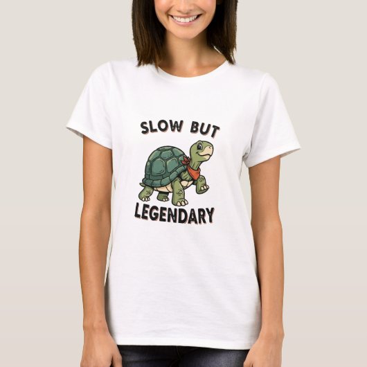 Retro Turtle Slow But Legendary Women’s T-Shirt Tシャツ (正面)