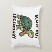 Retro Turtle Slow Legend Rectangular Pillow アクセントクッション (裏面(縦))