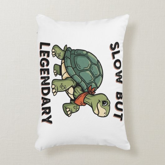 Retro Turtle Slow Legend Rectangular Pillow アクセントクッション (正面(垂直))