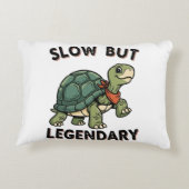Retro Turtle Slow Legend Rectangular Pillow アクセントクッション (裏面)