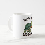 Retro Turtle Slow Legend White Coffee Mug コーヒーマグカップ (正面左)
