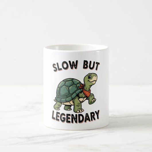 Retro Turtle Slow Legend White Coffee Mug コーヒーマグカップ (中央)