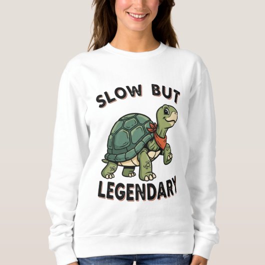 Retro Turtle Slow Legend Women’s Sweatshirt スウェットシャツ (正面)