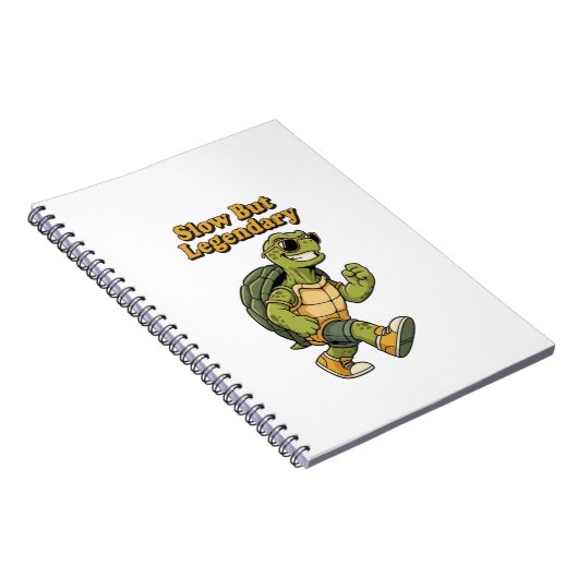 Retro Turtle Slow Living Lined Notebook ノートブック (右側)
