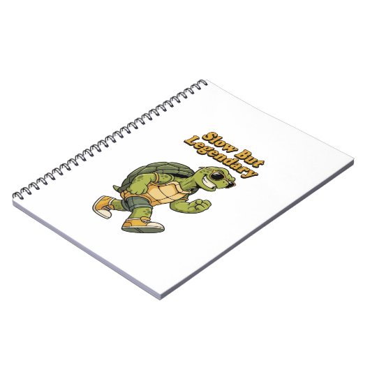 Retro Turtle Slow Living Lined Notebook ノートブック (左側)
