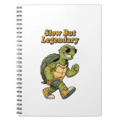 Retro Turtle Slow Living Lined Notebook ノートブック (正面)