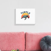 Retro Turtle T-Shirt キャンバスプリント (インサイチュ (リビング))