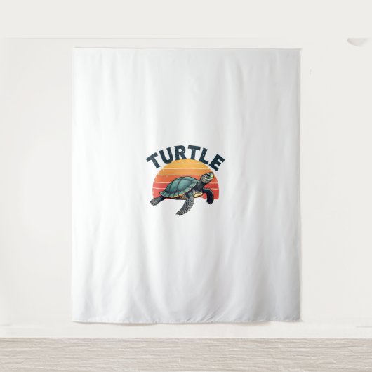 Retro Turtle T-Shirt タペストリー (正面)