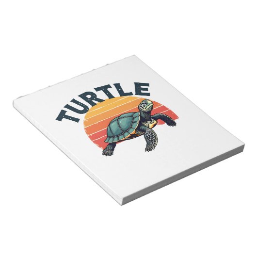 Retro Turtle T-Shirt ノートパッド (アングル)