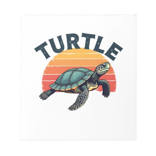 Retro Turtle T-Shirt ノートパッド (正面)