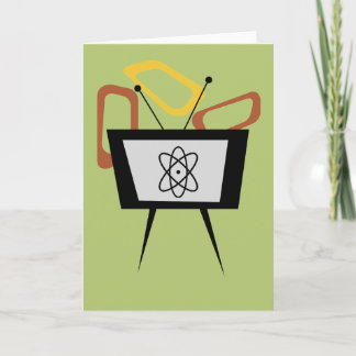 Retro TV Blank Folded Greeting Card カード