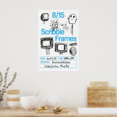 Retro TV Doodle Art Print Scribble Frames Poster ポスター (キッチン)