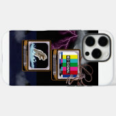 Retro TV No Signal Ocean Storm Surreal Art Case-Mate iPhoneケース (裏面 (横))