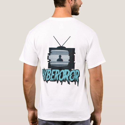 Retro TV Static Glitch Analog Horror Illustration Tシャツ (裏面)