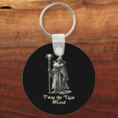 Retro T'was The tism M'lord Funny Witch Frog Graph キーホルダー (正面)