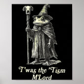 Retro T'was The tism M'lord Funny Witch Frog Graph ポスター (正面)