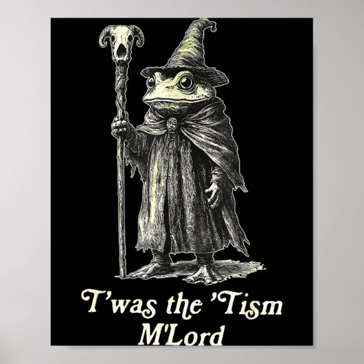 Retro T'was The tism M'lord Funny Witch Frog Graph ポスター (正面)