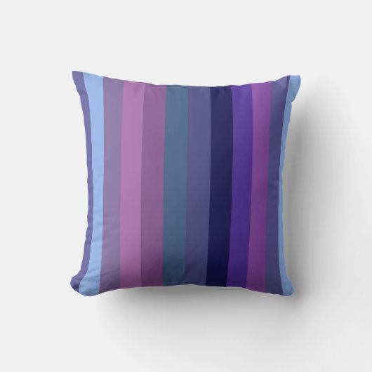 Retro Twilight Moody 70s Horizontal Stripes クッション (正面)