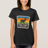 Retro Twin Lakes State Park Virginia Deer VA Souve Tシャツ (正面)
