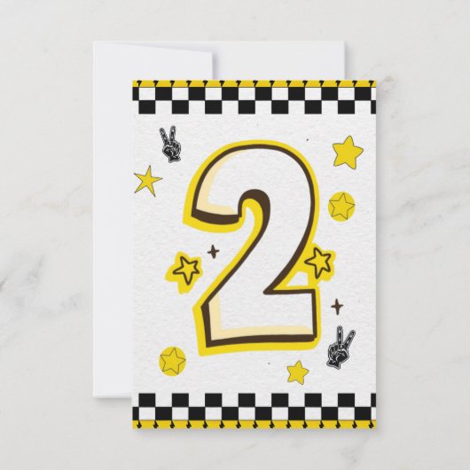 Retro Two Cool 2nd Birthday Party  招待状 (裏面)