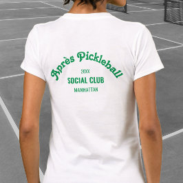 Retro Type Après Pickle Ball Social Club White Tシャツ