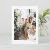 Retro Typewriter Merry Christmas Photo Letter シーズンカード (スタンド正面)