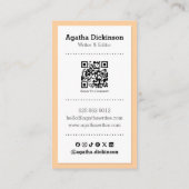 Retro Typewriter QR Code Professional Writer Blog 名刺 (裏面)