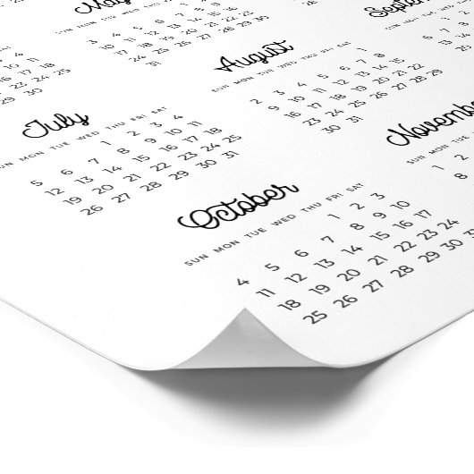 Retro typography 2023 calendar ポスター (角)