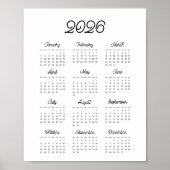 Retro typography 2023 calendar ポスター (正面)
