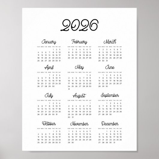 Retro typography 2023 calendar ポスター (正面)