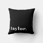 Retro Typography Black and White Personalized クッション (裏面)