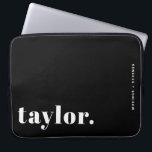 Retro Typography Black and White  Personalized ラップトップスリーブ<br><div class="desc">Make your laptop stand out with this custom laptop case featuring bold retro typography. Personalize it with your name and a short phrase to create a design that is completely your own. Choose from a range of colors to suit your style or workspace. Great for school, work, or travel, this...</div>