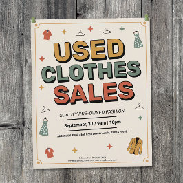Retro Typography - Used Clothes Sales チラシ