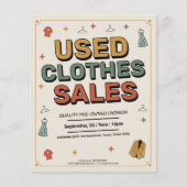 Retro Typography - Used Clothes Sales チラシ (正面)