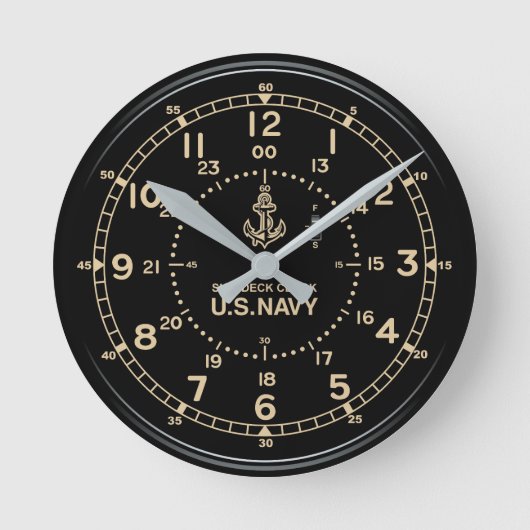 Retro U.S. NAVY Clock imitation ラウンド壁時計 (正面)